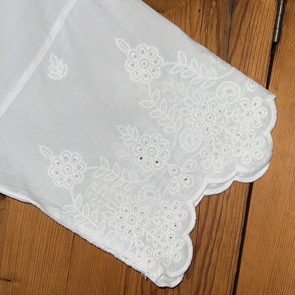 Linea Donatella White Gorgeous Cotton Eyelet Robe Sz. S/M Bridal - Picture 11 of 16